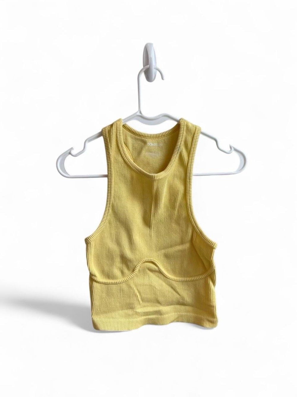 PacSun Yellow Ribbed Contour Crop Tank Top